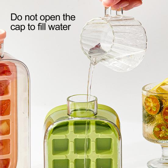 Лоток для льда с крышкой для морозильника, многоразовый вертикальный льдогенератор для быстрого приготовления льда, бесконтактное открывание, простая пресс-форма для льда для коктейлей из виски