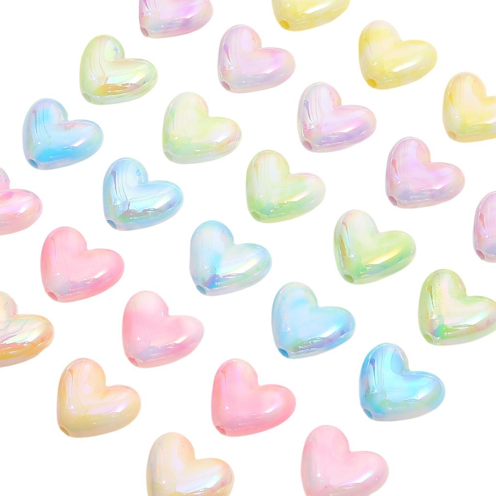 Бусины для браслетов ручной работы Акриловые бусины Mabe с цветным покрытием в форме сердца с надписью Love Loose Beads Аксессуары для самостоятельной работы Материалы для ожерелий на цепочке для сотового телефона