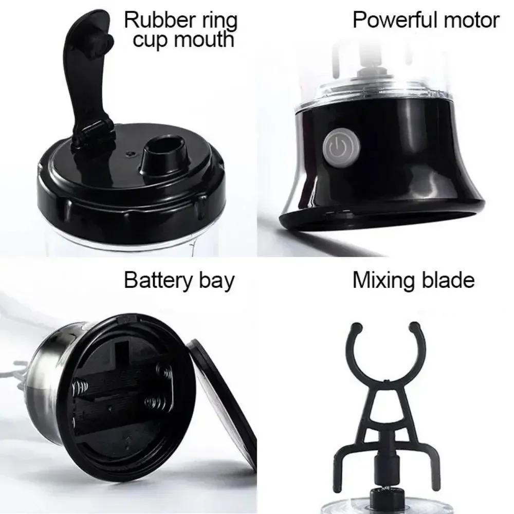 1 шт. Портативная электрическая чашка для помешивания кофе, шейкер для молочного протеинового порошка, пластиковая бутылка для воды для фитнеса и спорта, ленивая чашка