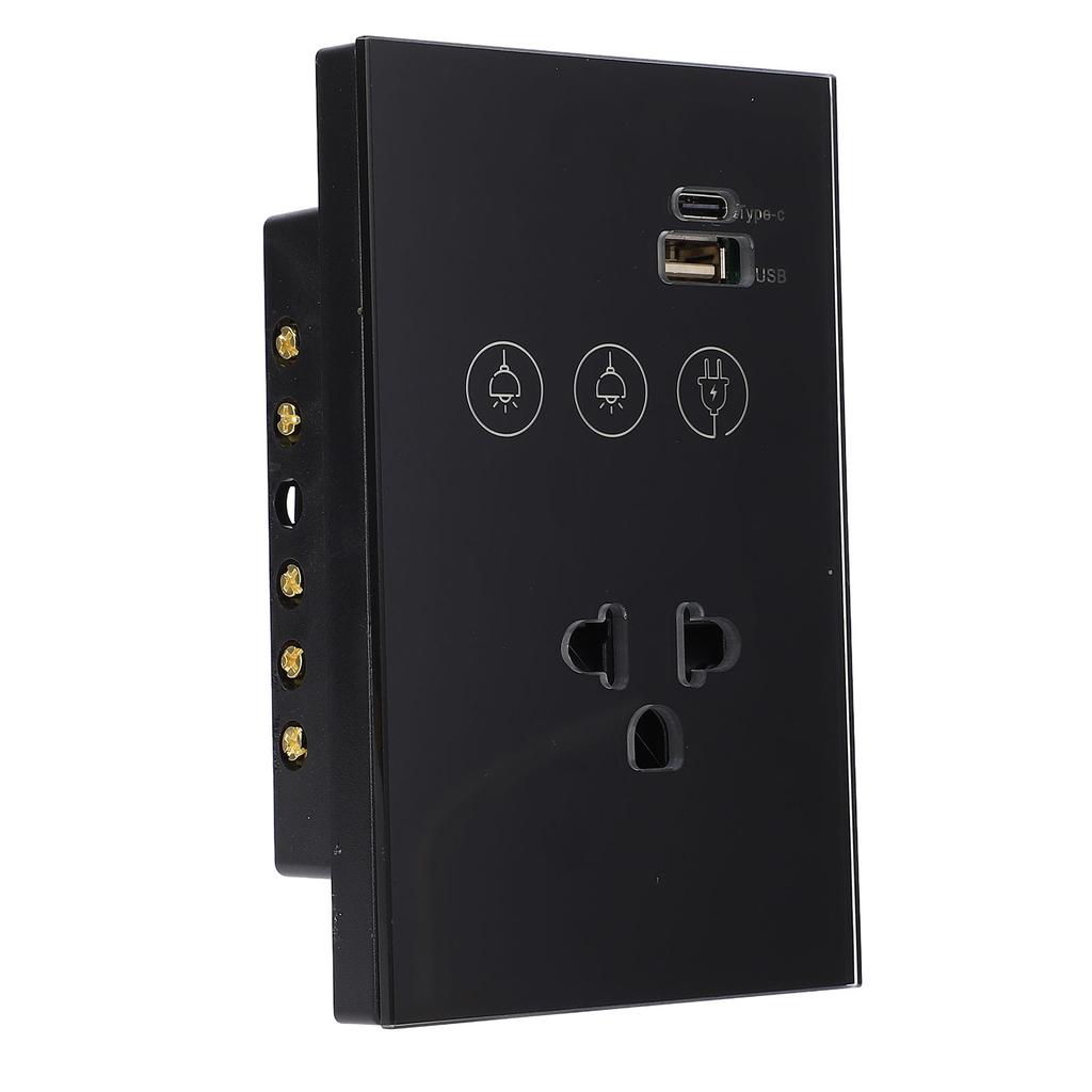 Smart Wall Outlet 2.4G WiFi Touch Light   Voice Remote Control Smart Plug with USB and Type C   Port for  