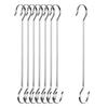Flat Hooks, S-Hooks, Long, Stainless Steel, Large (40cm, Pack of 8)