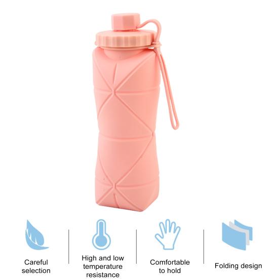 Складная бутылка для воды 600 мл, герметичная многоразовая портативная складная бутылка для воды, для кемпинга, езды на велосипеде, тренажерный зал, фитнес, спорт, путешествия, питьевая чашка