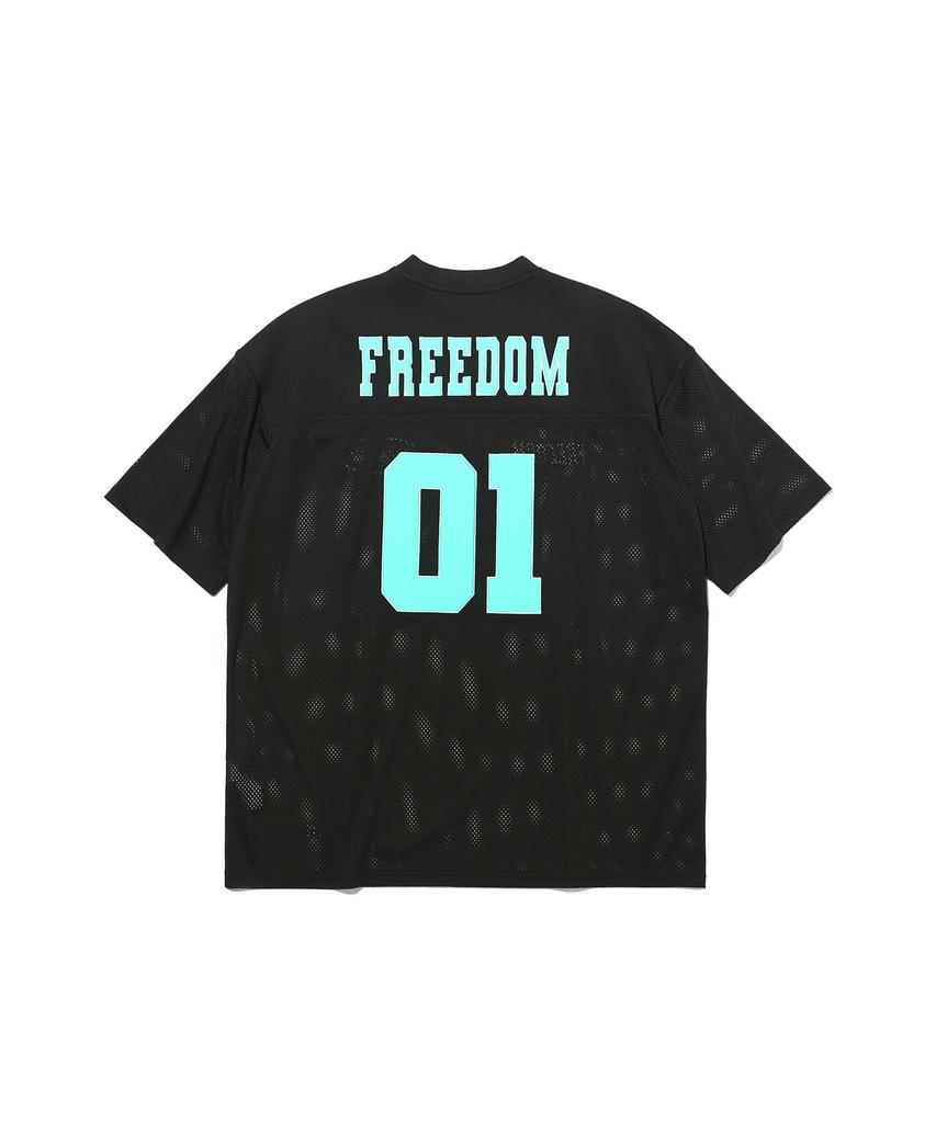 Сетчатая регбийка FREEDOM (Черный/Светло-бирюзовый)