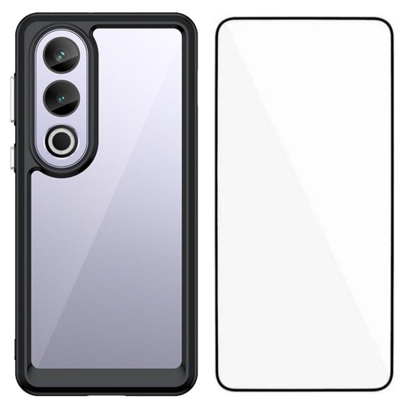 Для OnePlus Ace 3V 5G Чехол для телефона WANLONFENG Серия XC TPU Акриловая крышка с закаленным стеклом (Большое отверстие для линзы)