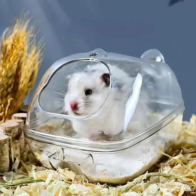 Туалет для хомяка Клетка Коробка Ванная комната Прозрачный Песочная ванна для хомяка Комната для мыши Клетка для морской свинки Аксессуары для хомяка Мелкие животные