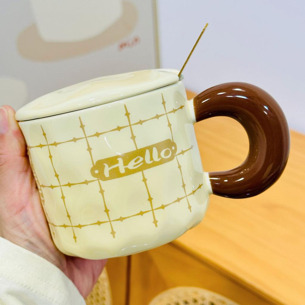 Соломенное стекло из боросиликатного стекла с крышкой и изображением животных, большая емкость для воды, для девочек, высокая термостойкость, простой подарочный набор чашек