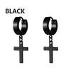 Pairs Punk Stainless Steel Stud Earrings Black Earrings Set For Men Women Vintage Hip Hop Piercing Ear Jewelry Accessories