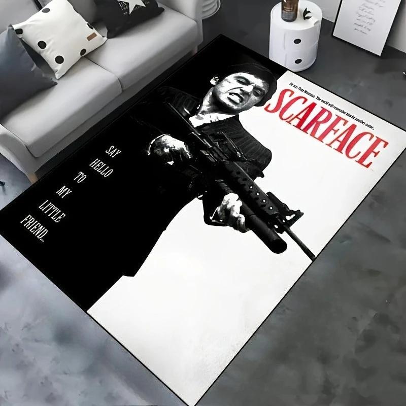 VIKAMA Scarface 3D Visual Rug Tony Classic Movie Carpet Non Slip Floor Mat Living Room Bedroom Sofa Decor Kids Playroom