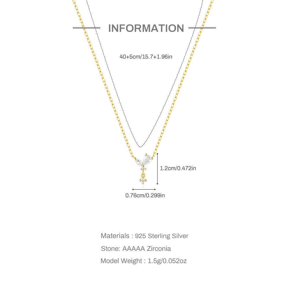 Стильное простое колье из стерлингового серебра 925 пробы с геометрическим узором в виде бабочки из циркония