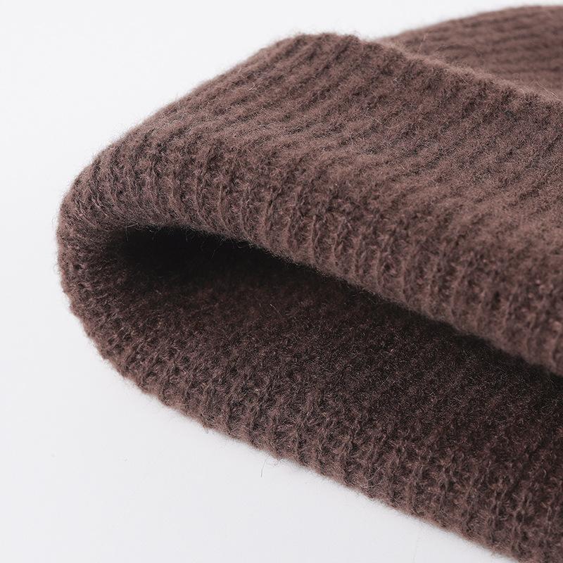 Men's and Women's Autumn and Winter Warm Hat All Match Solid Beanie Knitted Wool Melon Cap