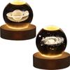 3D Moon Crystal Ball Night Light - LED Lights Hologram Glass Lamp, USB Powered Crystal Lamps with Adjustable Brightness