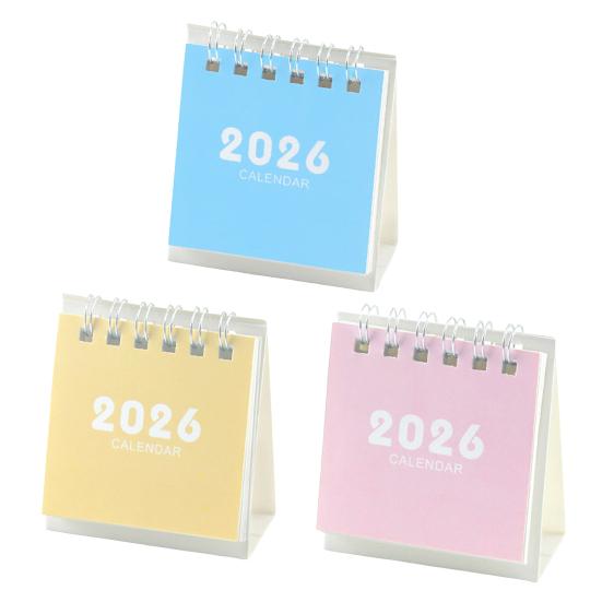 2026 Mini Desktop Calendar Cute Cartoon Desk Planner with Spiral Binding Small Planning Notebook