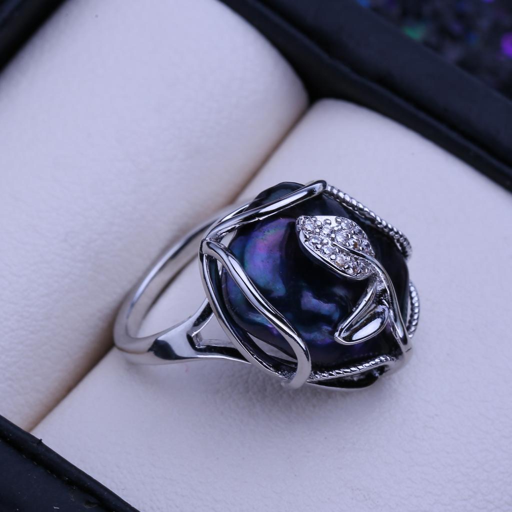 LSOOYH Кольца из натурального пресноводного жемчуга в стиле барокко с большой кнопкой для женщин, классическое обручальное кольцо серебряного и золотого цвета, подарки на день рождения оптом