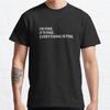 Men Fashion Casual Short Sleeves I'm Fine It's Fine Black Tees Oversized T-shirts