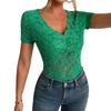 2025 Spring/Summer Women's Sexy Lace V-neck Short Sleeve Top