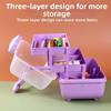 3 Layers Hairpin Storage Box Foldable Transparent Lid Toy Organizer Box Cartoon Large Capacity Jewellery Box Hair Accessories