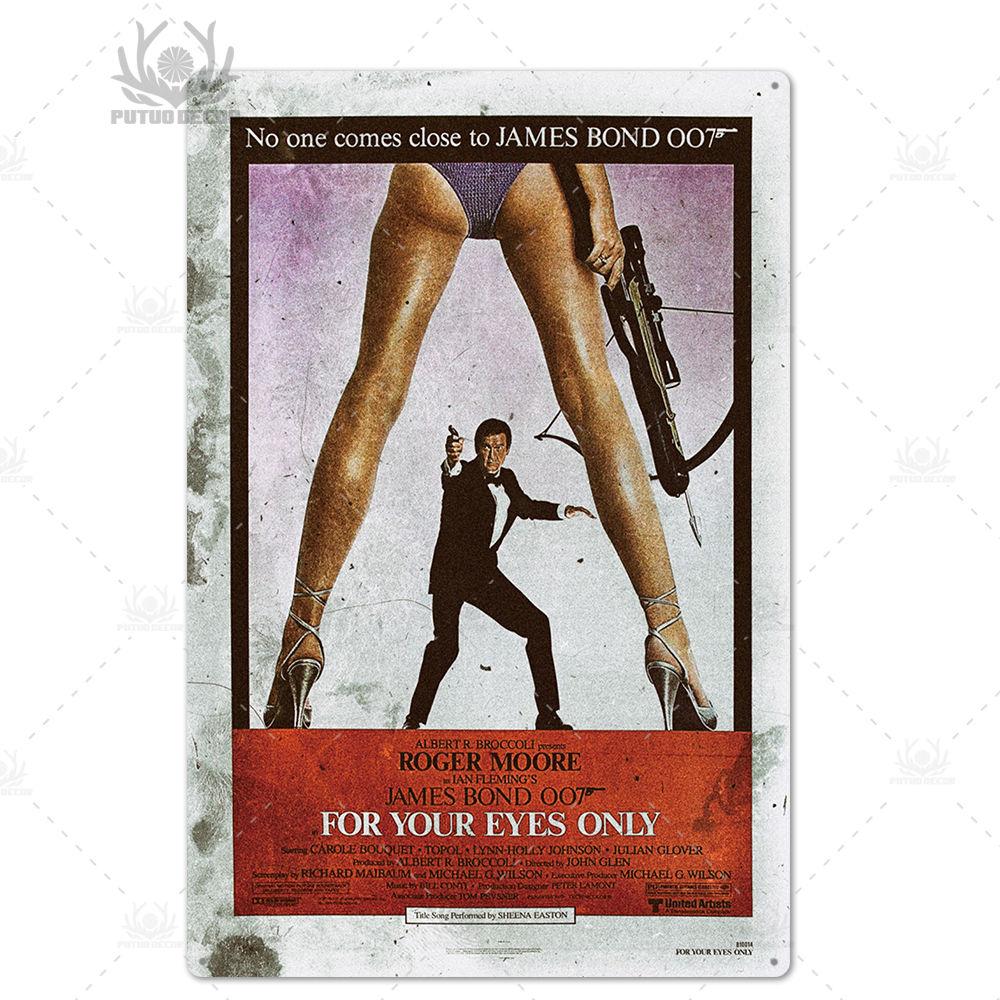 Putuo Декор 007 фильм металлический постер ретро классический фильм металлическая жестяная вывеска металлическая винтажная Настенный декор для бара, паба, клуба, мужская пещера