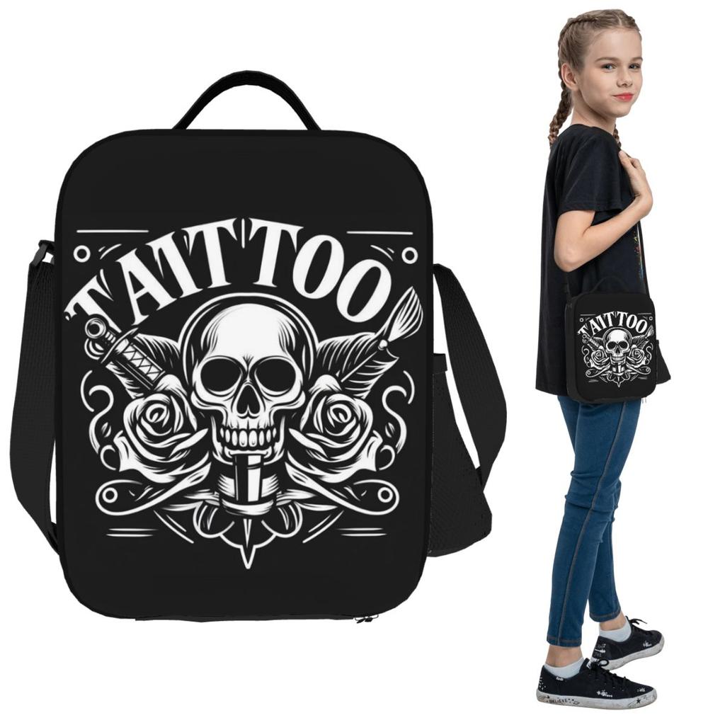 Custom Bib Tattoo Artist Tattooists Insulated Lunch Bag Kids School Cooler Thermal Food Box Tote Portable Lunch Boxes Container