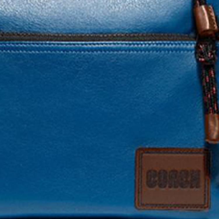 Coach Сумка через плечо Pacer 28 на молнии, кожаная, большая, мужская, цвет синий океан 78834-JIMA0
