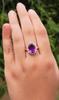 Amethyst Engagement Ring: 925 Sterling Silver, White Topaz Halo