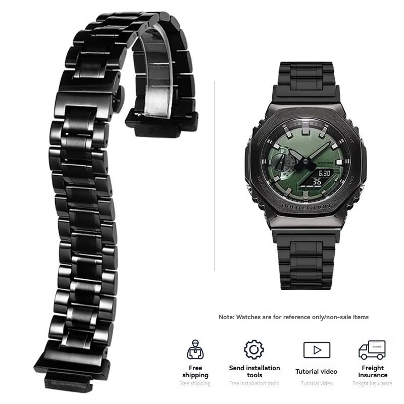 Прочный Стальной Ремешок Для Часов Casio Farm Oak Модифицированный GM2100/GA2100 Черный GM2100 Стальной Браслет Мужской Нержавеющая Сталь