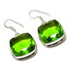 Natural Peridot Gemstone Handmade 925 Sterling Silver Gift Earring 1.58" A7c23
