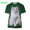 2024 Новые футболки с изображением животных Ragdoll Cat 3D, унисекс, повседневные футболки с коротким рукавом и принтом забавного котенка