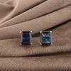 Rare London Blue Topaz Gemstone 925 Sterling Silver Jewelry Handcrafted Earrings 0.4" For Gift EE-179-15