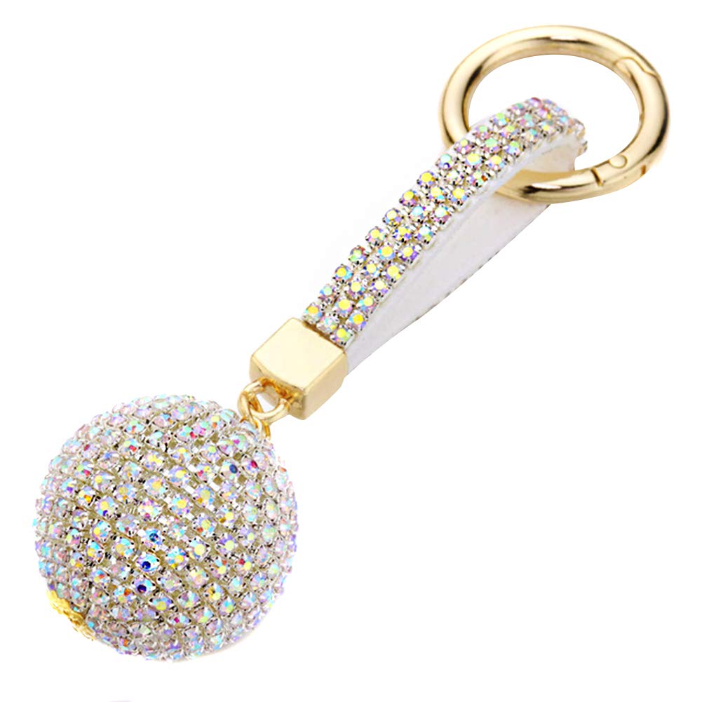 MoreChioce брелок с сверкающим хрустальным шаром сверкающий горный хрусталь брелок подвеска блестящий шарм брелок для сумки, автомобильный брелок, цвет AB