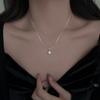 S925 Silver Rope Knot Pearl Necklace for Women with Unique Design Sense Water Droplet Pendant New Versatile Style Clavicle Chain Gift