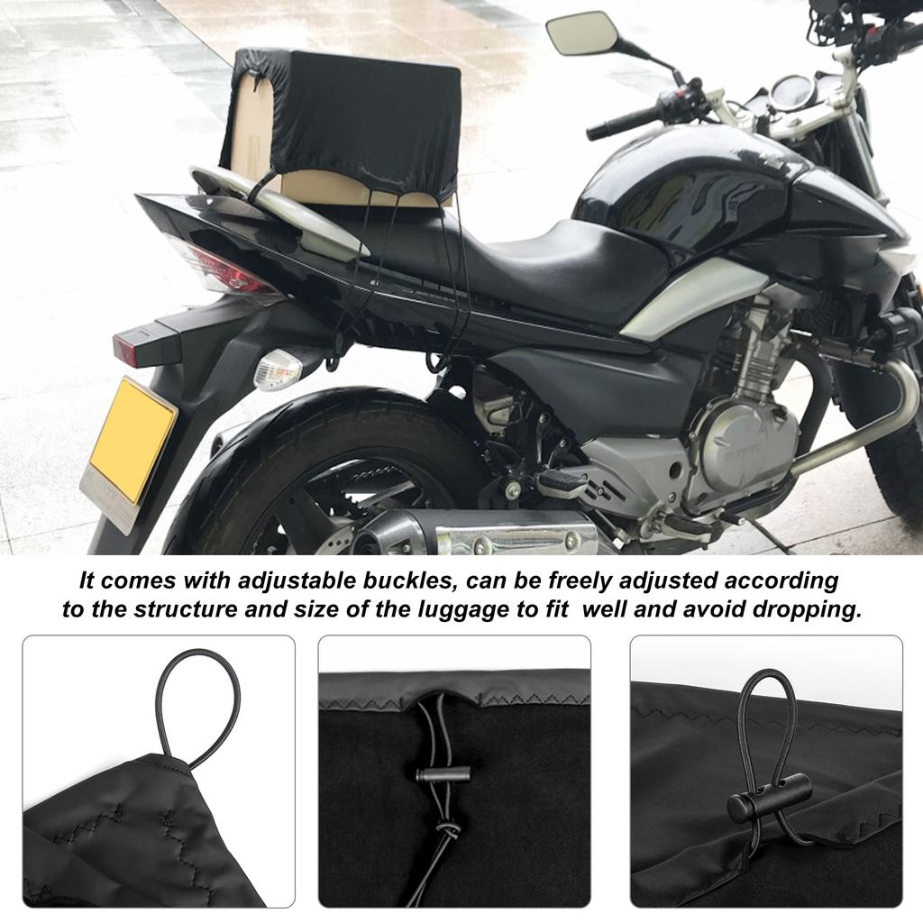 Motorcycle Rear Shelf Cover Trunk Seat Rear Rack Waterproof Luggage Cover Elastic Motorbike Luggage Cover for Keeping