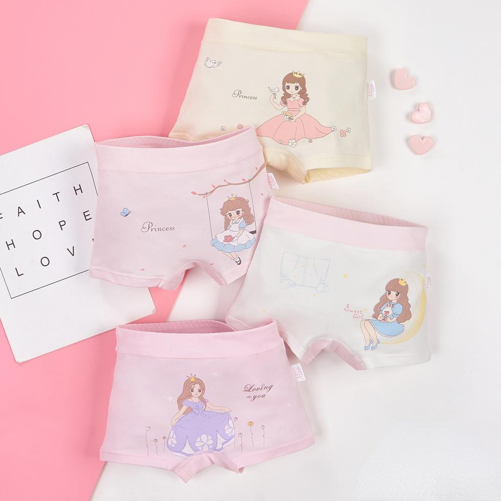 4 шт. детское нижнее белье для девочек, хлопковые боксеры для девочек, для малышей 3-16 лет