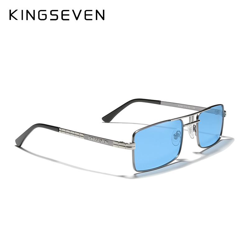 Новое поступление, поляризационные солнцезащитные очки KINGSEVEN, винтажная оправа из нержавеющей стали, брендовая прямоугольная конструкция, солнцезащитные очки для вождения и рыбалки N760