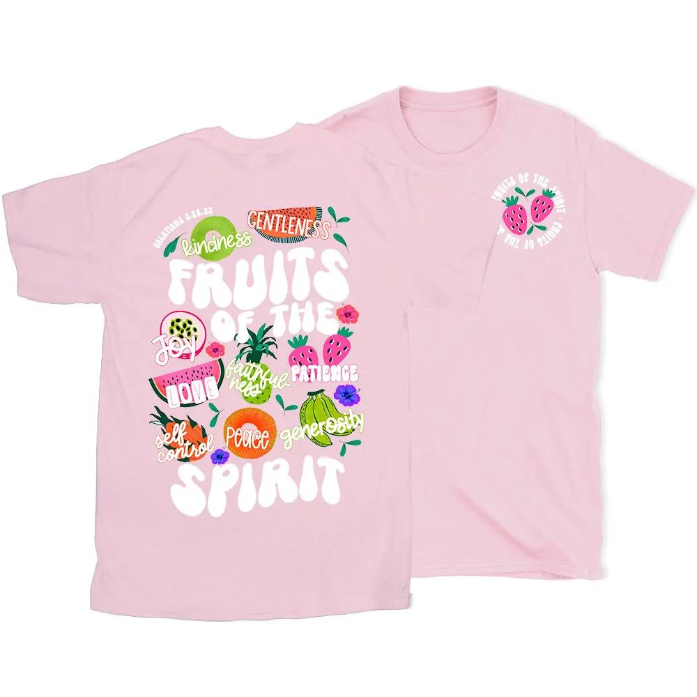 2026 Summer New Style Fruit of The Spirit Christian Highquality Casual Breathable Roundneck Tshirt for Both Unisex and Women