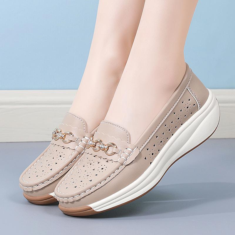 2024 Повседневная женская обувь Туфли на плоской подошве Прогулочные спортивные новые летние туфли Легкие модные женские мокасины на мягкой подошве