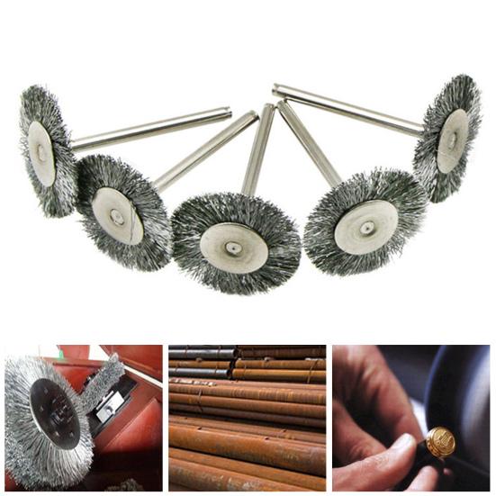 15Pcs Wire Wheel Brush Wear-Resistant High Hardness Pen/Flat/Bowl Shape Steel Wire Wheel Brush Home Use