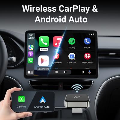 Новый адаптер 2в1 беспроводной и проводной CarPlay Plug&Play Apple CarPlay Box Android Auto экран Быстрое подключение Wi-Fi BT подключение Обновление по воздуху