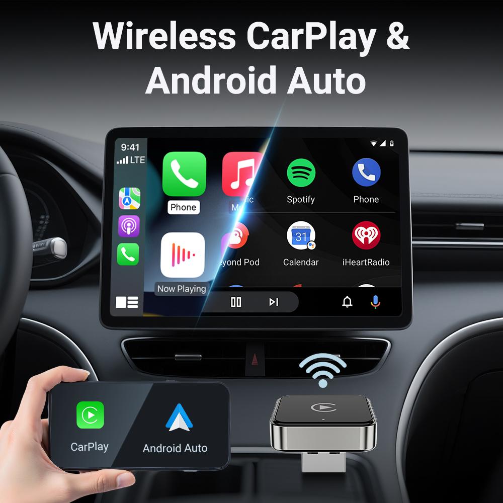Мини-бокс 2в1 Проводной к Беспроводному CarPlay Мини-бокс Адаптер Android Auto Смарт-бокс Подключение BlueTooth WiFi Plug&Play Универсальный Мини