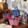 Korean Style Weaving Beach Bag Summer Women's Basket Bag New Hand-woven Shoulder Bag Outdoor
