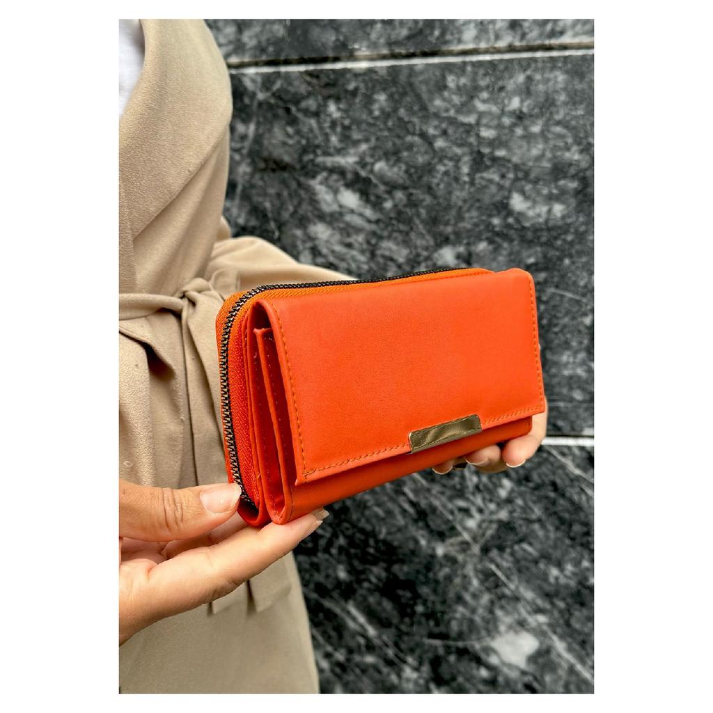 Orange Wallet Multi Compartment Wallet