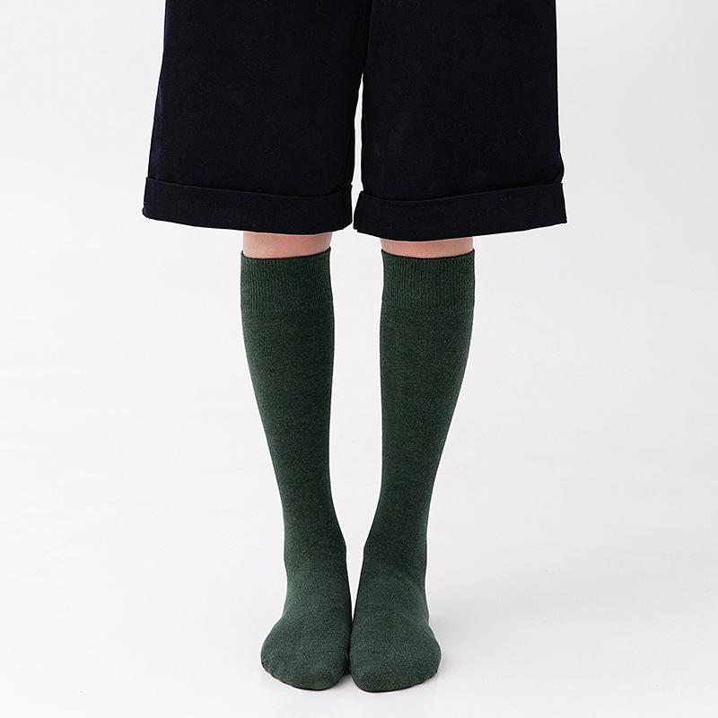 Women's Knee-High Compression Socks – Solid Color, Slimming, Autumn/Winter, Japanese/Korean Style