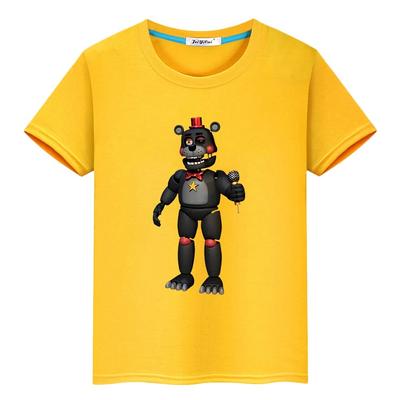 Летняя короткая футболка из 100% хлопка FNAF для мальчиков, цельная футболка y2k, футболка с изображением аниме, топы с принтом медведя и кролика, детская одежда для девочек