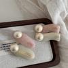 French Style Fashionable Hair Clips for Woman Tender Pink Acetate Pearl Alligator Clip Hair Ornament