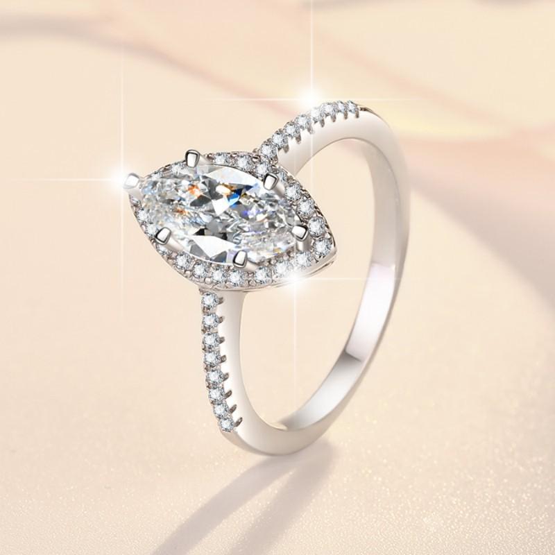 D цвет 1 карат кольцо с муассанитом из стерлингового серебра женское кольцо модное серебро s925 обручальное кольцо с бриллиантом обручальное кольцо подарок для подруги