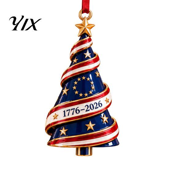 Seasonal Festive Gifts Patriotic Christmas Tree Ornaments, Acrylic Holiday Pendant for Independence Day, Winter Home Decor Indoor Outdoor Hanging