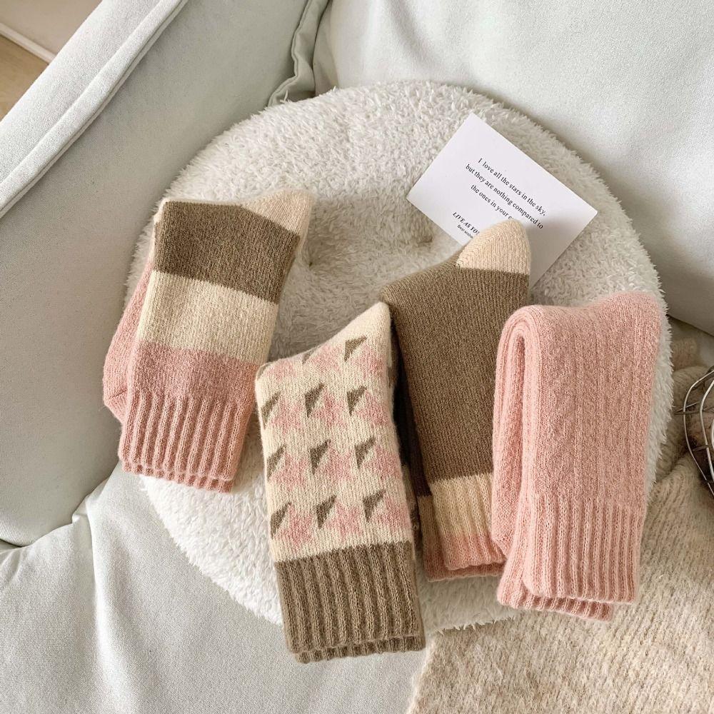 Утепленные женские носки, непродуваемые, теплые носки, стиль INS, термоноски, длинные носки, осень-зима