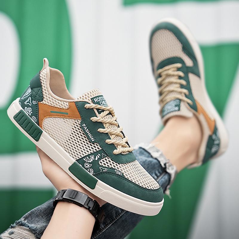 Summer Large Size Hollow Fashion Board Shoes Men's Shoes Comfortable Mesh Shoes Lightweight Trend Versatile Casual Sports Shoes