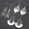 Antique Sliver-Plated Hollow Alloy Geometric Dangle Indian Earrings For Women Gypsy Zircon Boho Ethnic Leaf Bell Tassel Earring