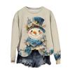 Women's Fashion Printed Long Sleeve Loose Round Neck Sweatshirt Top Fall