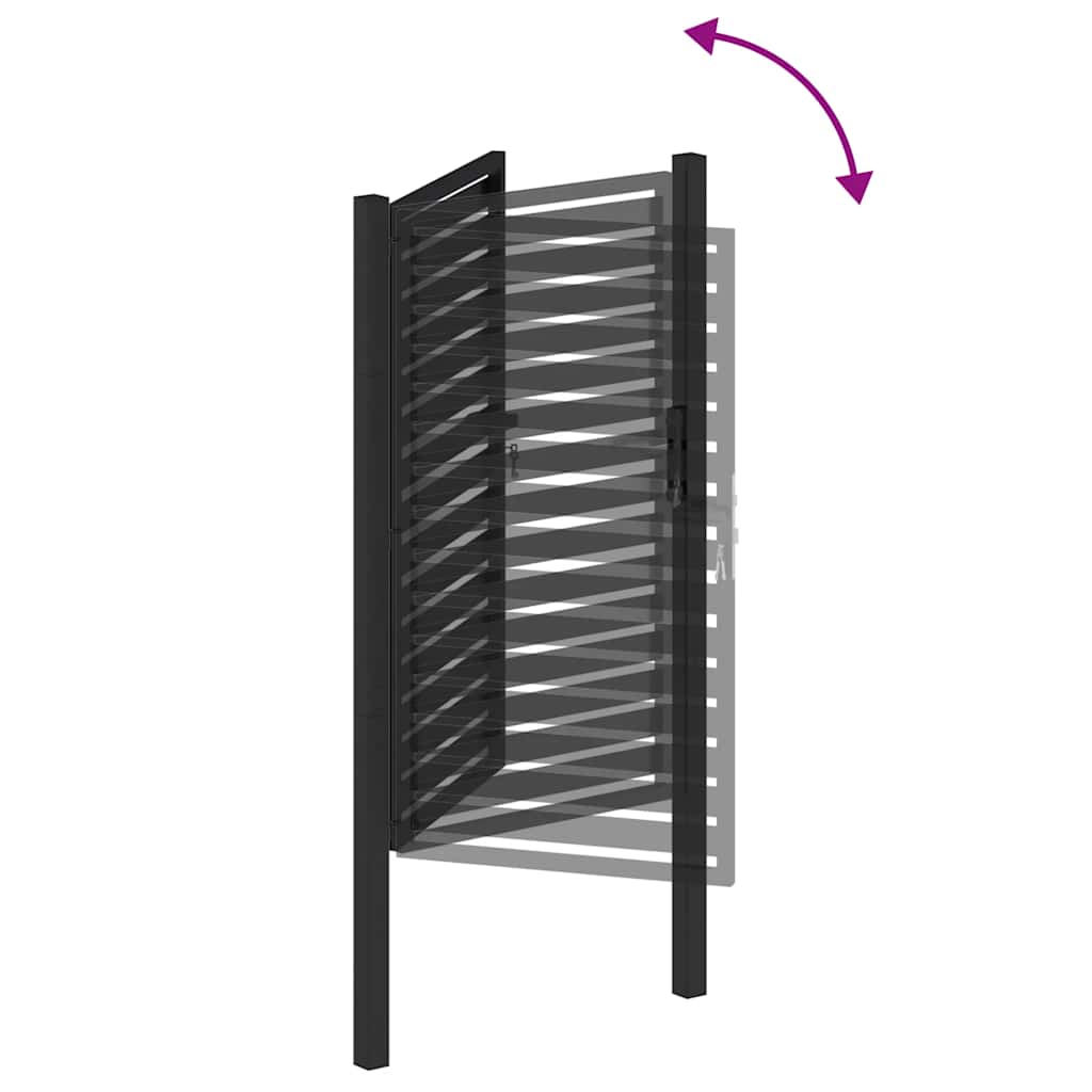 Garden Gate Lockable Black 100 x 150 cm Aluminum